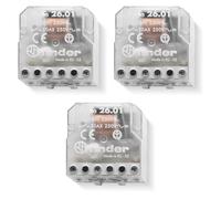 3x 26.01.8.110.0000 Relè elettromeccanico ad impulsi, passo-passo, 110V AC, 1 contatto normalmente aperto NO NA, 10A, 2 impulsi/sequenze, con circuito bobina e contatti separati, teleruttore, 26.01