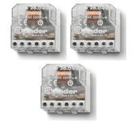 3x 26.04.8.024.0000 Relè elettromeccanico ad impulsi, passo-passo, 24V AC, 2 contatti, 10A, 4 impulsi/sequenze, con circuito bobina e contatti separati, teleruttore, 26.04