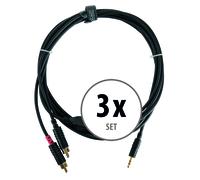 3x 3m Cavo Audio RCA Jack Stereo 3,5mm Professionale Connettori Mixer Cassa Set