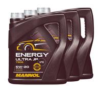 3x 4 Litri Olio Motore Mannol 5W-20 Energia Ultra JP Api Sn Ford Opel Suzuki