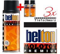 3x 400ml Molotow Belton Premium Colore Vernice Spray Bomboletta 327080 Nero