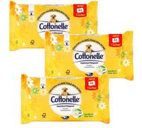 3x 44 Salviette Cottonelle Umide Wc Camomilla & Aloe Vera 3 Borsellino