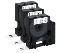 3x 45013 Compatibile per Dymo Nastro 12mm x 7m Etichette D1 S0720530 Nero su Bianco per Dymo Labelmanager 160 210D 280 360D 420P Label Point 150 350