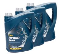 3x 5 Litro Olio Idraulico Mannol Hydro Iso Hlp 46 Vdma 24318 din 51524/2