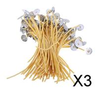 3X 50 x stoppini per candele in cotone a cera d'api sostenitori per candele che
