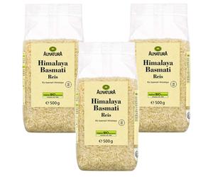 3X 500G Alnatura Bio Himalaya Basmati Riso Langkarno Aroma Speciale