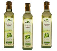 3x 500ml Alnatura Aceto di Vino Bianco Condimento Biano Mild Frichtig 5,5% Acido
