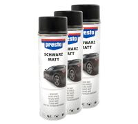 3x 500ml Presto Spray per Cerchioni Nero Opaco Rallye Spray Vernice Spray 428955