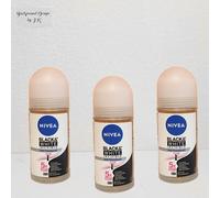 3X 50ML NIVEA ANTIPERSPIRANTE DEO ROLL ON BLACK & WHITE INVISIBILE CHIARO