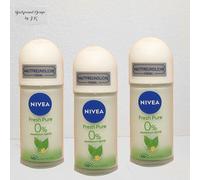 3X 50Ml Nivea Fresh Pure Deo Roller 48H Roll On 0% Alluminio Amico Della Pelle