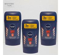 3x 50ml Nivea Men Dry Impact Deodorante Stick Anti Traspirante 48h Cucitura