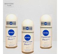 3x 50ml NIVEA Originale Care Roll On 0% Alluminio Cura Della Pelle Essenza 48h
