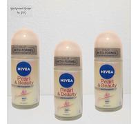 3X 50ML NIVEA Pearl & Beauty Deo Roll On 48H Antitraspirante Deoroller 0% Alcole