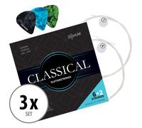 3x 6 Corde di Nylon Chitarra Classica Set 3 Plettri 2 Corde di Ricambio E-Book