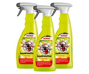 3X 750 Ml SONAX Insetticida Rimuovi Insetti Per Auto E Moto