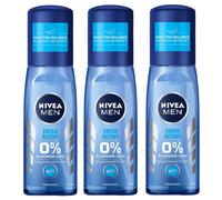 3x 75ml Nivea Uomo Fresco Active Spruzzini Deodorante 0% Alluminio 48h