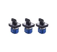 3X 8 Terminali 5 Posizioni Interruttore Rotante Master Control 20A Nero Blu