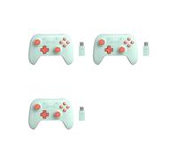 3X 8BitDo Controller di Gioco Wireless 2.4G con Joystick Ad Effetto Hall per PC per Raspberry Pi Android, Arancione-Verde