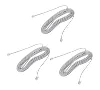 3X 9M 30Ft RJ11 6P2C Modulari Cavi Telefonici Telefono Filo Bianco