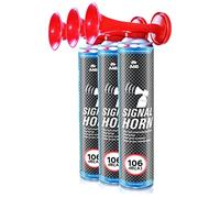 3x AABCOOLING Signal Horn - Fanfare, Tromba ad Aria Compressa, Fino a 320 Segnali Brevi, Tromba da Stadio Molto Rumorosa, Vuvuzela, Trombe Aria con Gas Non Infiammabile, Clacson per Feste