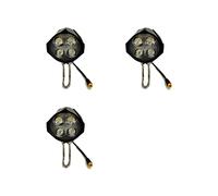 3X Accessori per Fari A LED per Bici Elettriche, Lampada da 36 V e 48 V, Clacson Integrato A 3 Pin, Luce Anteriore A 4 LED, per Monopattini Elettrici