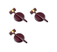 3X Accessorio da Scrivania Perfetto, Martelletto In Legno e Set di Blocchi Sonori per Avvocati, Giudici, Presidenti del Consiglio D'Amministrazione,