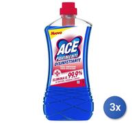 3x Ace Pavimenti 1000 Ml. Senza Candeggina Disinfettante Made In Italy