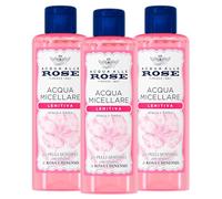 3x Acqua alle Rose Acqua Micellare Struccante Lenitiva Viso Occhi e Labbra Senza Alcool e Parabeni per Pelli Sensibili - 3 Flaconi da 200ml ognuno