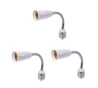 3X Adattatore Convertitori per Portalampada A Luce LED Adattatore Flessibile Da E27 A E27 20 cm Lunghezza Flessibile Estendere Prolunga Tipo Base