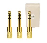 3x Adattatore da spina jack grosso 6,35mm maschio a presa minijack mini jack 3,5mm femmina - Connettore stereo in metallo placcato oro per auricolari casco audio - Adaptout marca francese