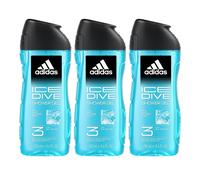 adidas, Ice Dive Gel Doccia Bagnoschiuma 3 in 1 per Corpo, Capelli e Viso, Formula Vegana, 250ml