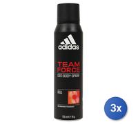 3x Adidas Deodorante Spray 150 Ml. Team Force