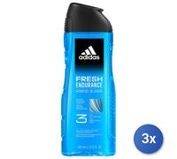 3x Adidas Doccia/Shampoo 400 Ml. Fresh Endurance