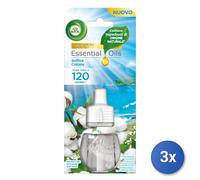 3x Air Wick Spina Ricarica 19 Ml. Soffice Cotone Deodorante Made In Italy