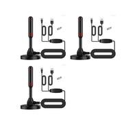3X Antenna TV Interna HD, Antenna TV Digitale Interna 120 Miglia con Supporto Amplificatore di Segnale 4K/1080P/UHF/VHF/Freeview HDTV