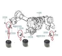 3x Anteriore Differenziale Supporto Boccola Per Nissan Navara D40 Pick Up 2.5DCi