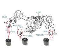 3x Anteriore Differenziale Supporto Boccola Per Nissan Navara D40 Pick Up 2.5DCi
