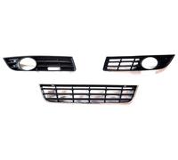 3x ANTERIORE GRIGLIA PARAURTI SX DX CENTRO per VW Passat 3C B6 05-10 Cromato