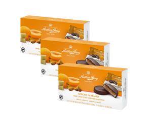 3x Anthon Berg albicocca in cognac 8 pezzi 220 g | cioccolato fondente e marz...