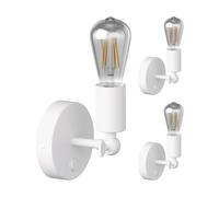3x applique FETRO switch bianco opaco rotondo 1x E27 max. 60W