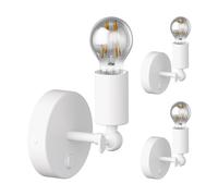 3x applique FETRO switch bianco opaco rotondo 1x E27 max. 60W