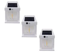 3X APPLIQUE LAMPADA DA PARETE CON PANNELLO SOLARE FARETTO LED SENSORE MOVIMENTO