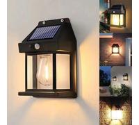 3X APPLIQUE LAMPADA DA PARETE CON PANNELLO SOLARE FARETTO LED SENSORE MOVIMENTO
