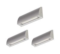 3x Applique LED / luce scale SEGIN per esterni IP54 downlight piatto grigio [EEK: F]
