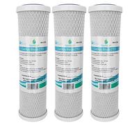 3x AquaHouse AH-CTO5 10 "Carbon Block Filtro ad acqua per acqua potabile, sistemi ad osmosi inversa, adatta a tutti gli alloggiamenti a filtro da 10"