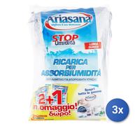 3x Ariasana Assorbiumidità Ricarica Inodore 2+1 Busta 450G