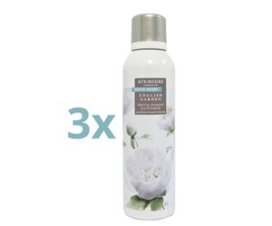 3x Atkinsons Doccia Mousse Purificante English Garden White Peony 200ml Offerta