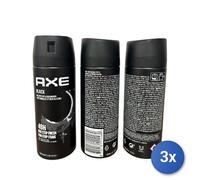 3x Axe Deodorante Spray 150 Ml. Black