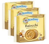 3X Baiocchi Nocciolatte, Golosi Biscotti Farciti con Crema alla Nocciola e Latte per mulino bianco 168g (NEW 2025)