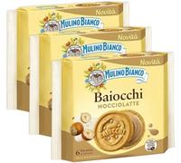 3X Baiocchi Nocciolatte, Golosi Biscotti Farciti con Crema alla Nocciola e Latte per mulino bianco 168g (NEW 2025)